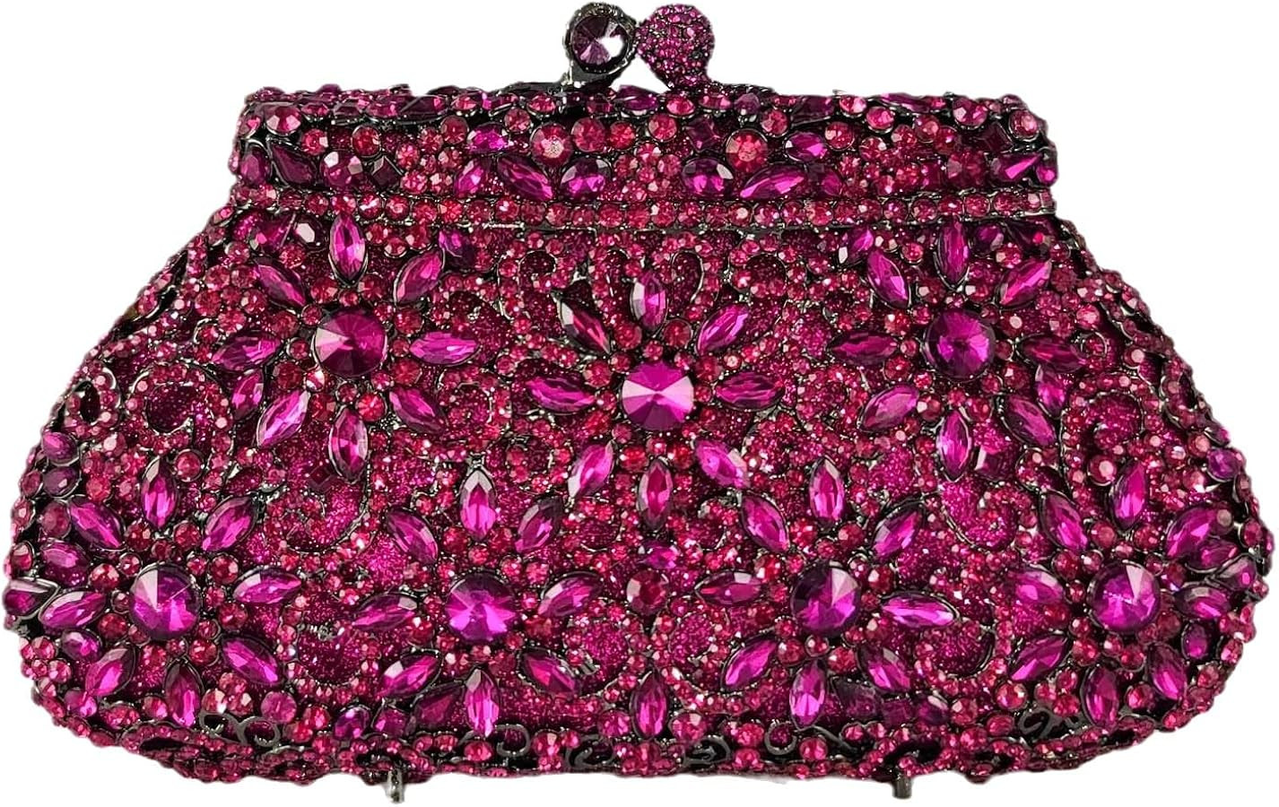 Boutique De FGG Women Crown Minaudiere Evening Bags Flower Crystal Clutch Purses Wedding Clutch | Amazon (US)