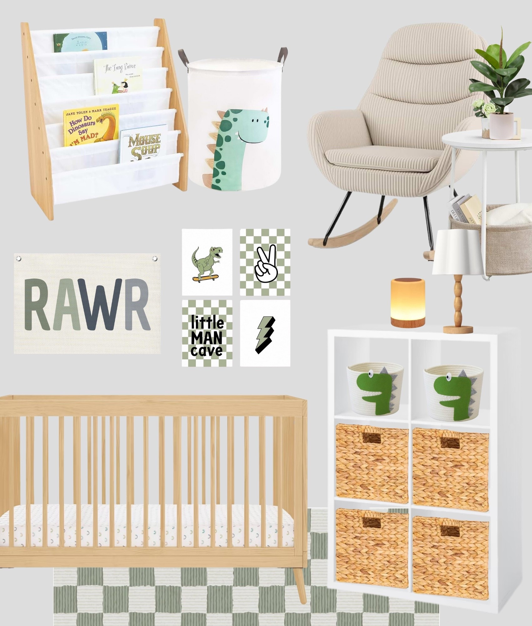 Baby Boy Nursery Design Mood Board - Green Dinosaur/Neutral Nursery Theme, Baby Shower Gifts, First Time Mom, New Mom, Nursery Decorations, Nursery Storage, Toy Organization Ideas, Neutral Home Decor, Baby Room, Toddler Bedroom Inspiration, Dino Bedroom

#LTKHome #LTKKids #LTKBaby