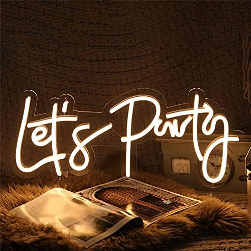 ATOLS Let's Party Large Neon Sign for Wall Decor, with Dimmable Switch,23x10Inch Reusable Neon Li... | Amazon (US)