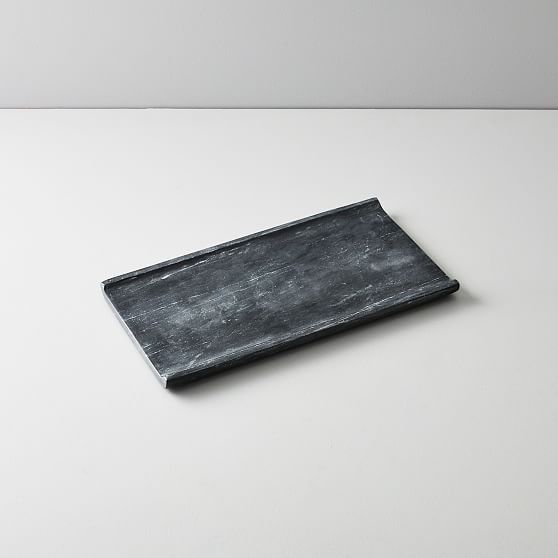 Pure Foundation Marble Tray, Small, Black | West Elm (US)