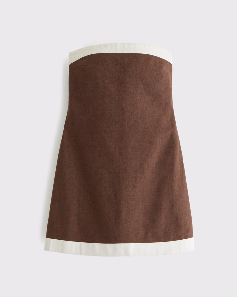 The A&F Scarlett Strapless Linen-Blend Skort | Abercrombie & Fitch (UK)