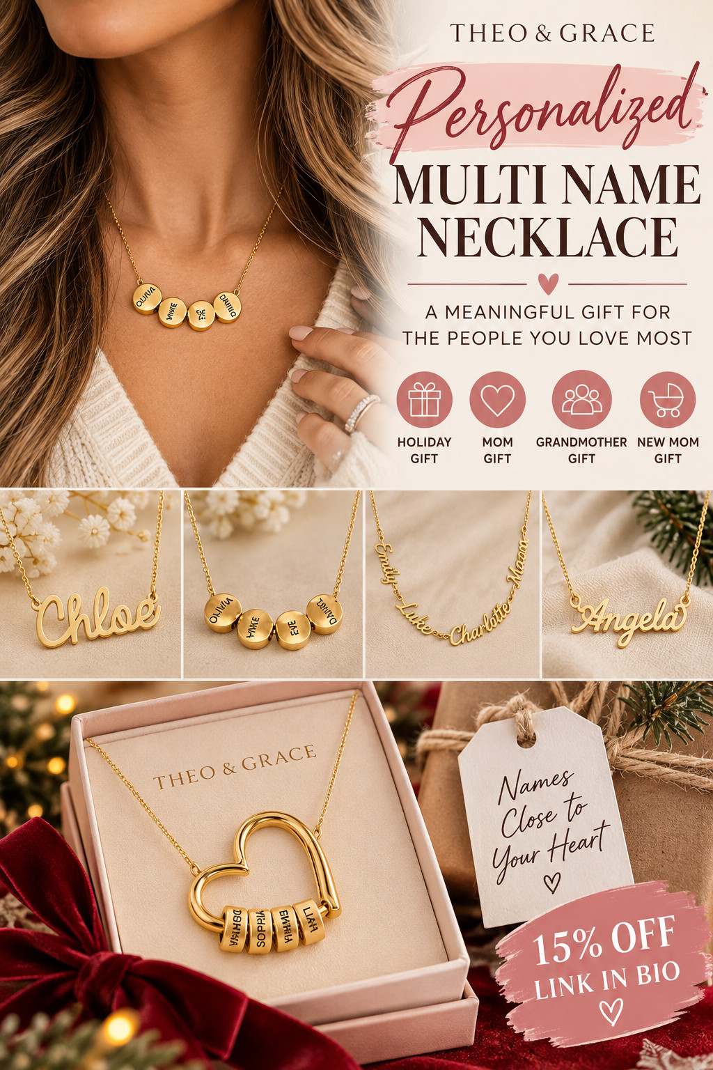 Theo & Grace Personalized Multiple Name Necklace | Meaningful Jewelry Gift ✨💗

Keep your loved ones close to your heart with this beautiful personalized multiple name necklace from Theo & Grace! 💕 I love how you can customize it with the names of your children, family members, or other special people in your life. It's such a meaningful piece of everyday jewelry that looks beautiful worn alone or layered with your favorite necklaces. Perfect for moms, grandmas, birthdays, anniversaries, Mother's Day, or Christmas gifts! ✨

#affiliate #TheoAndGrace #NameNecklace #PersonalizedNecklace #MultipleNameNecklace #CustomNameNecklace #PersonalizedJewelry #CustomJewelry #MomsNecklace #MomJewelry #GiftForMom #MothersDayGift #MeaningfulGifts #SentimentalJewelry #GiftIdeasForHer #ChristmasGiftIdeas #BirthdayGiftIdeas #EverydayJewelry #DaintyJewelry #LayeredNecklaces #JewelryLover #FashionOver40 #JewelryGiftIdeas 

 