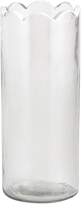 Mud Pie Glass Large Scalloped Glass Bud Vase | Amazon (US)