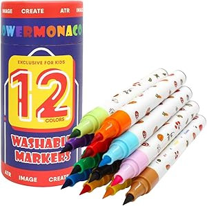 Lebze Washable Markers for Kids Ages 2-4 Years, 12 Colors Jumbo Toddler Markers for Coloring Book... | Amazon (US)