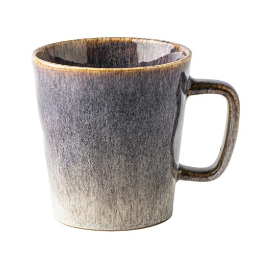 XINRRY Ceramic Coffee Mug, 13 oz Tea Cup with Handle, Vintage Coffee Cup for Office and Home, Dishwasher and Microwave Safe, Purple Grey | Amazon (US)