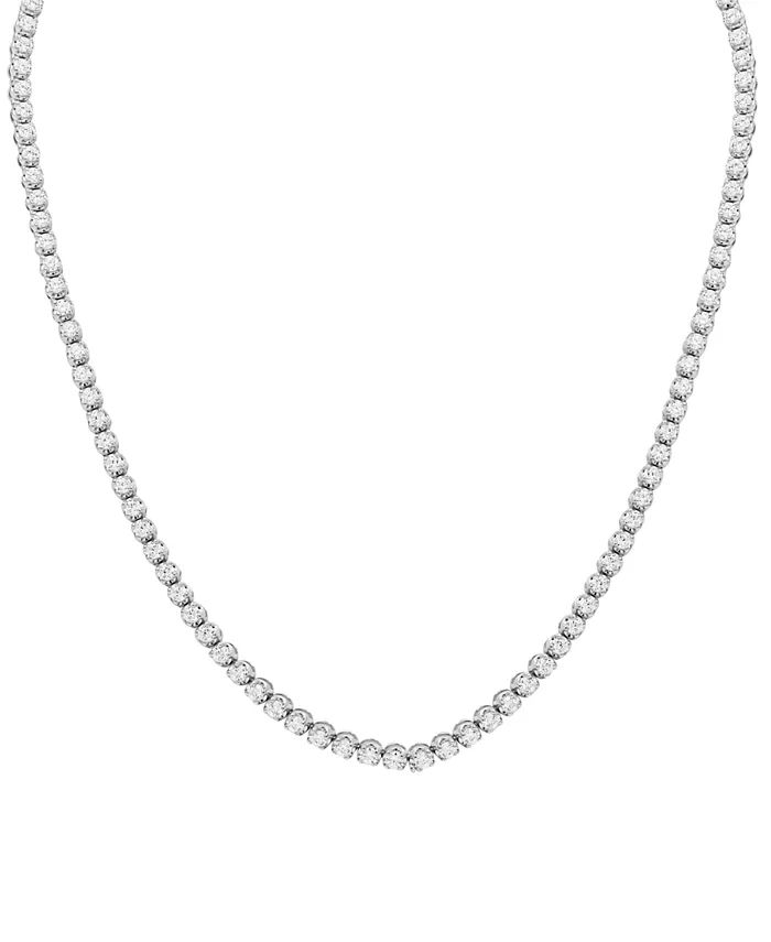Diamond 20" Tennis Necklace (10 ct. t.w.) in 10k White Gold | Macy's
