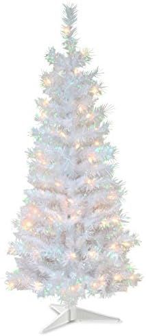 National Tree Company Pre-Lit Artificial Christmas Tree, White Tinsel, White Lights, Includes Sta... | Amazon (US)