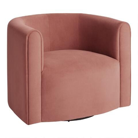 Velvet Stella Upholstered Swivel Chair | World Market