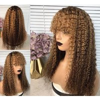 Highlight Brown Hair Wigs No Lace Full Weave Wig Human Cheap Machine Made For Black Women | Etsy (US)