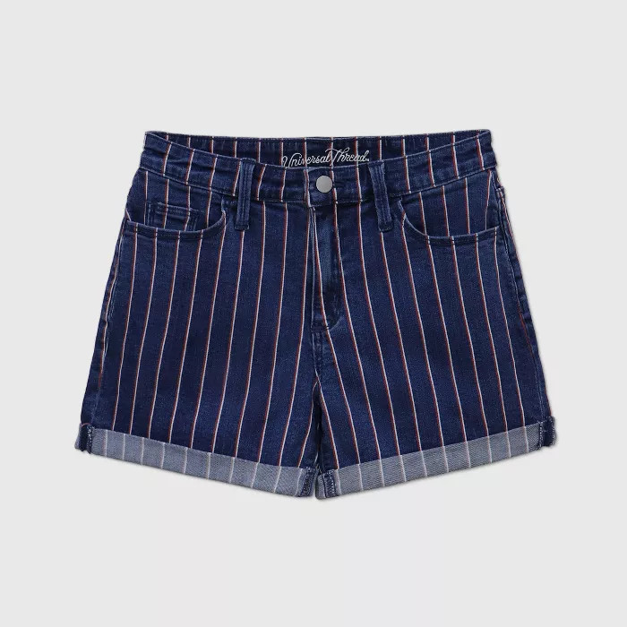 Women's High-Rise Jean Shorts - Universal Thread™ Dark Blue | Target