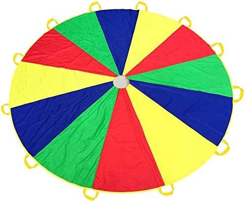 Everfunny Play Parachute, Children 210T Rainbow Play Parachute 12 feet with 12 Handles for 3-8 Ki... | Amazon (US)