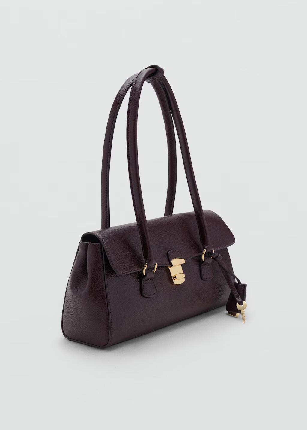 City shoulder bag with flap burgundy - Woman - One size - MANGO | Mango (US/MX/AU)