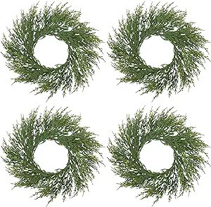 SARO LIFESTYLE Artificial Cypress Wreath - Set of 4, 9.5" x 9.5", Green | Amazon (US)