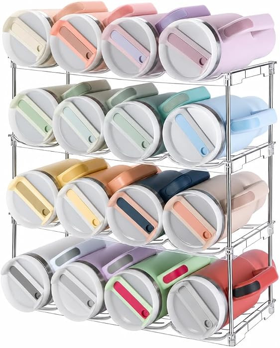 Stackable Water Bottle Organizer for Cabinet for Stanley 40 oz Tumbler | Amazon (US)