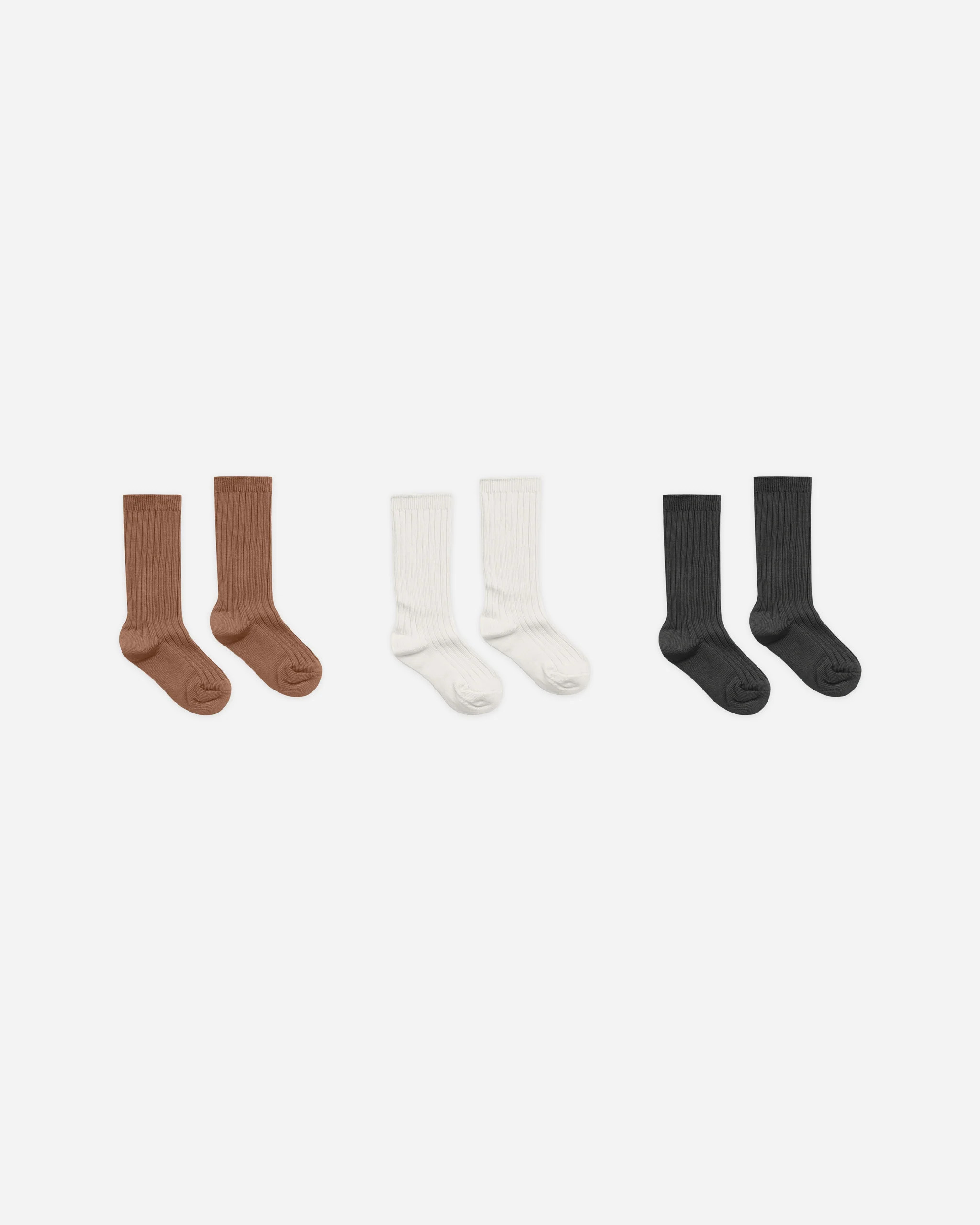 Ribbed Socks || Cedar / Ivory / Black | Rylee + Cru