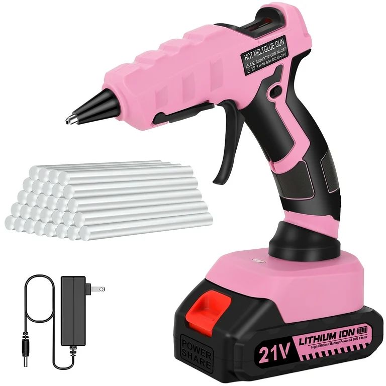 UNTIMATY Cordless Hot Glue Gun with 2.0Ah Battery & Charger and 30 Pcs Full Size Glue Sticks, 100... | Walmart (US)