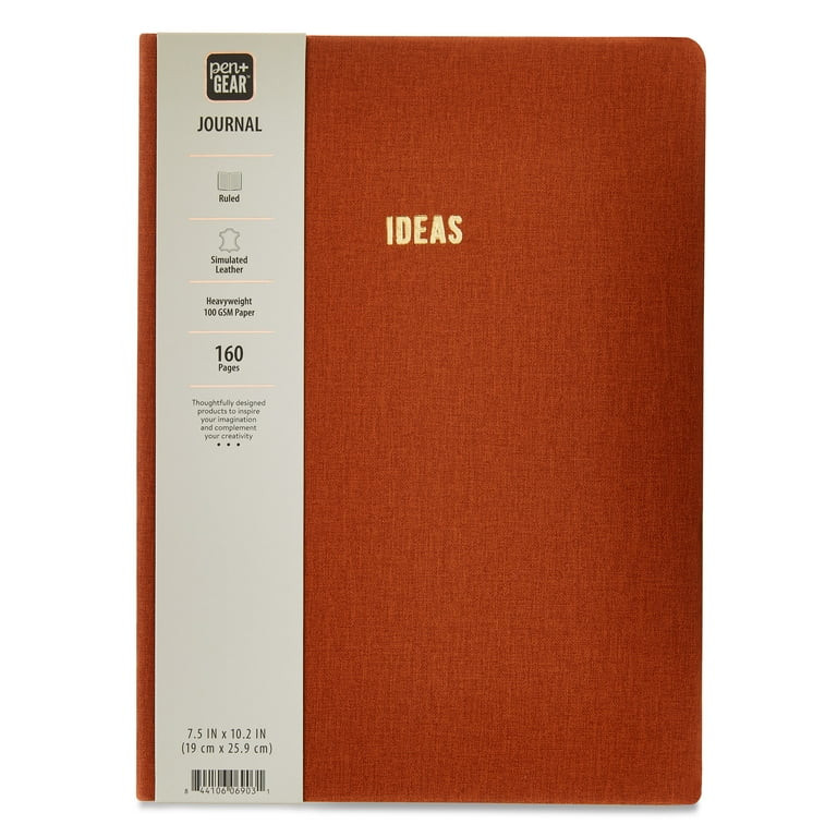 Pen+Gear Journal, Simulated Brown Leather, 7.5" x 10.2", 160 Lined Pages | Walmart (US)