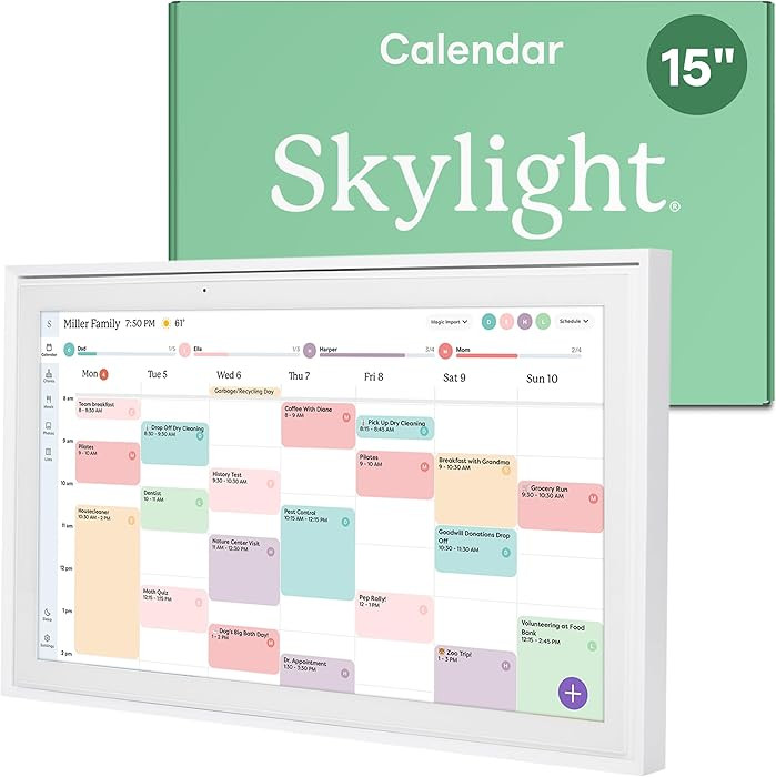 Skylight Calendar: 15-inch Wall Planner Digital Calendar & Chore Chart, Smart Touchscreen Interac... | Amazon (US)