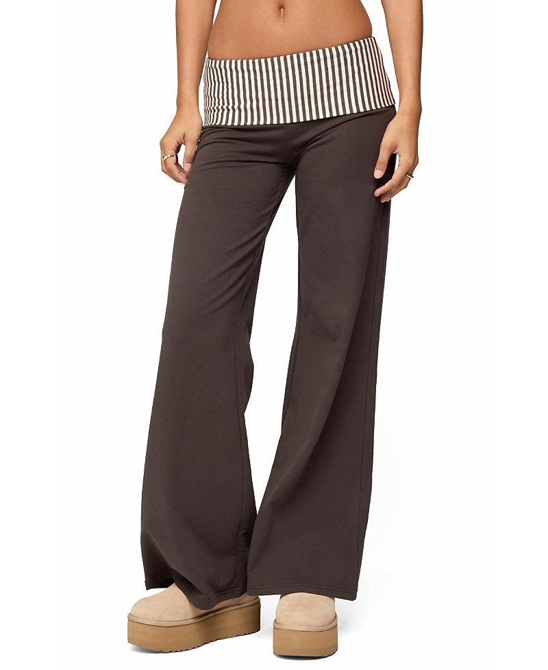 Edikted Meshey Striped Fold Over Pants | Bloomingdale's (US)