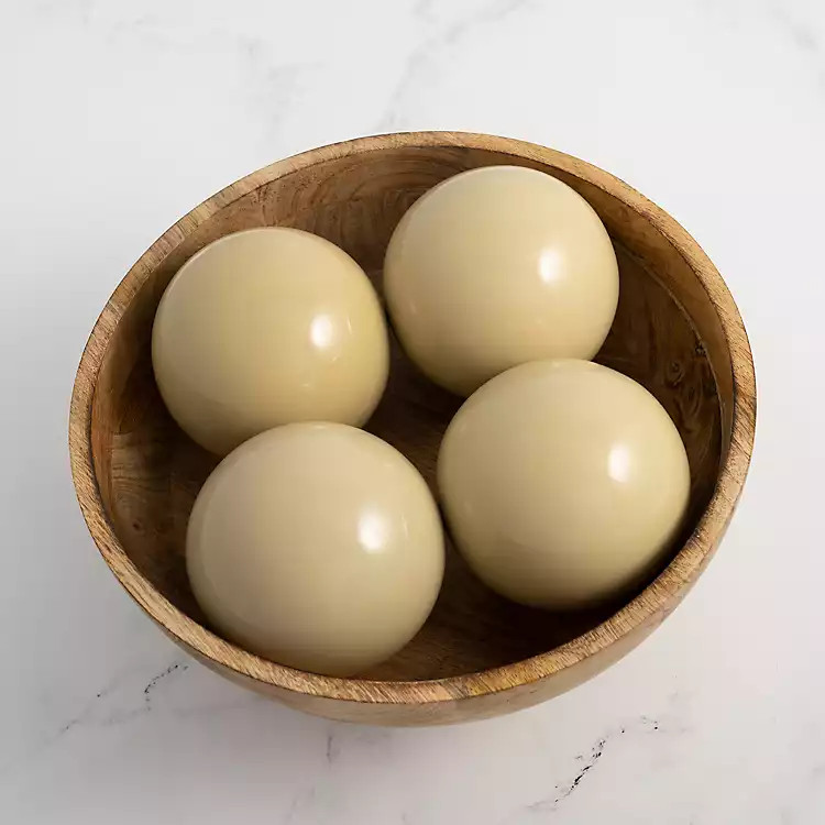 Wheat Grass 4-pc. Solid Porcelain Orb Set | Kirkland's Home