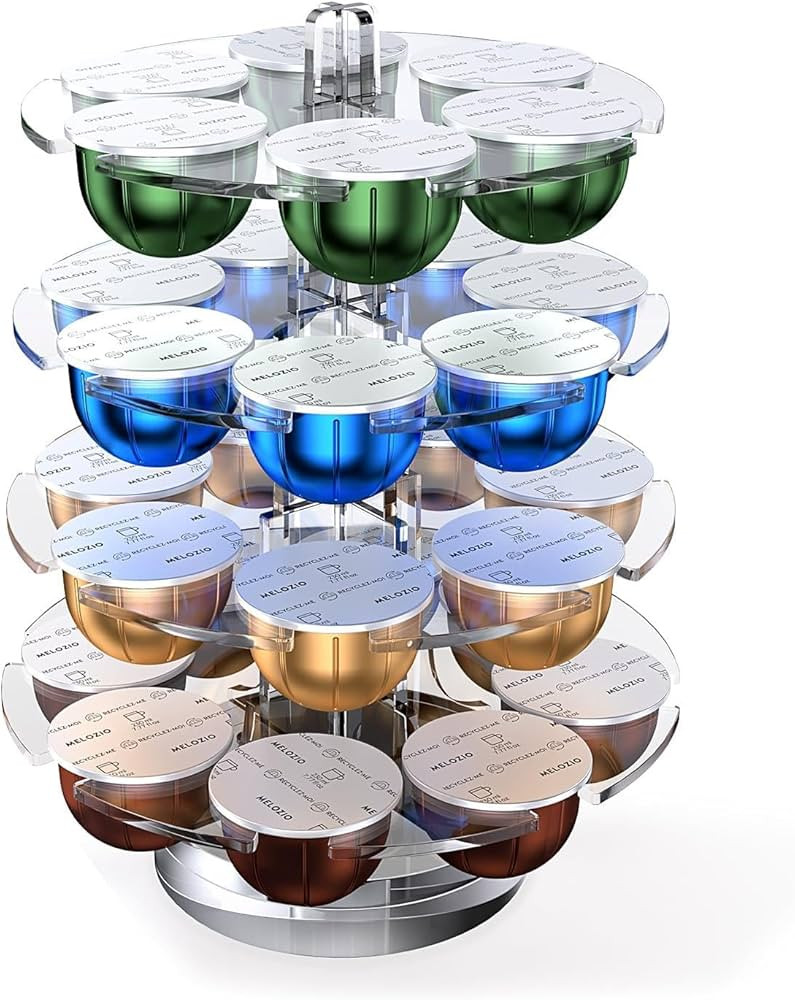 Coffee Pods Holder Acrylic Carousel Stand Compatible with 28 Nespresso Vertuo Capsules And Dolce ... | Amazon (US)