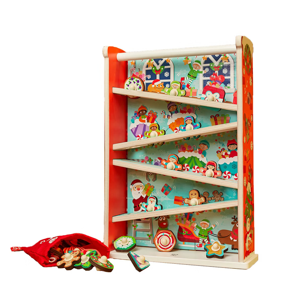 Hape E0388A 25 Day Kids Wooden Rollercoaster Christmas Advent Calendar with 24 Figures, Santa Wor... | Target