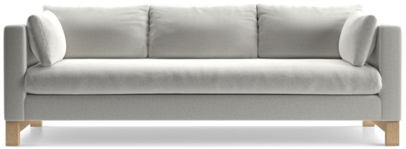 Pacific Bench Track Arm Grande Sofa with Wood Legs + Reviews | Crate & Barrel | Crate & Barrel
