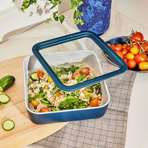 Caraway 10-Cup Square Glass Food Container w/ Lid | West Elm (US)