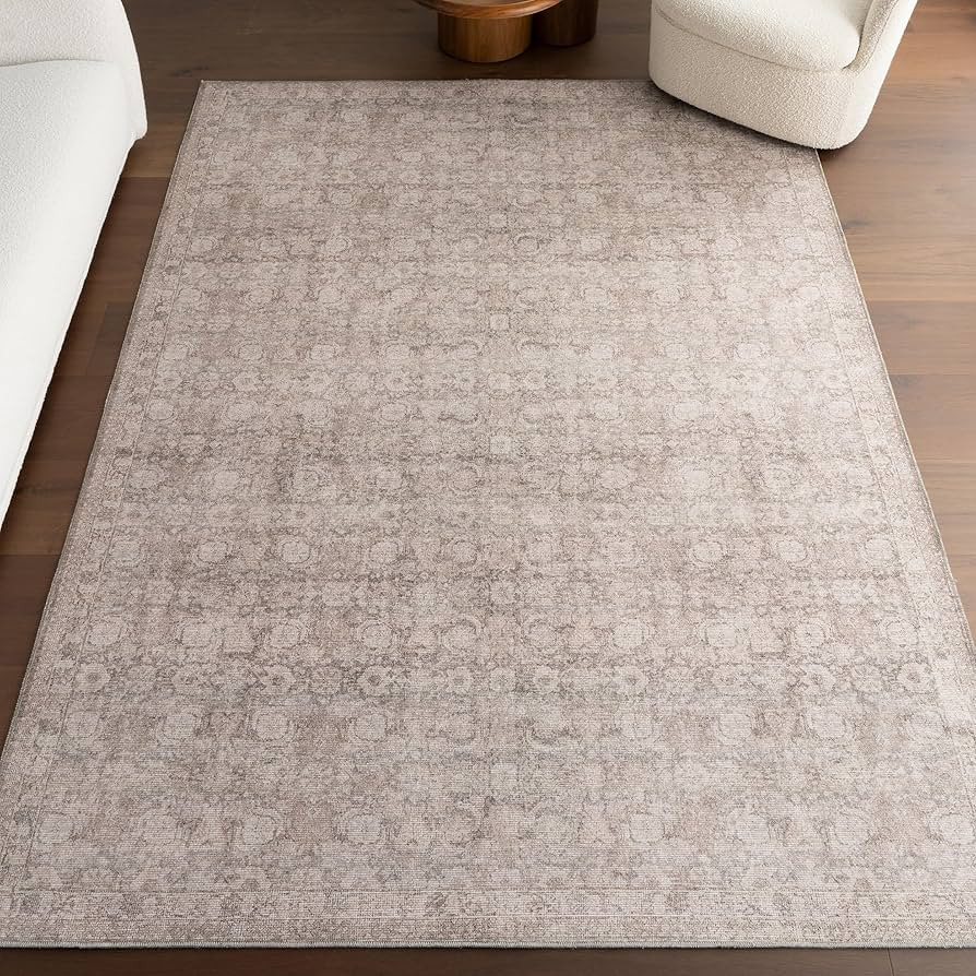 nuLOOM Hillstone Collection 8x10 Area Rug, Traditional Vintage Distressed Medallion, Thick and So... | Amazon (US)
