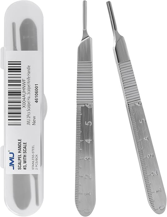 JMU 2 Pcs Scalpel Handle No 3, Stainless Steel Dermaplane Handle for Blades No. 10 10R 11 12 13 1... | Amazon (US)