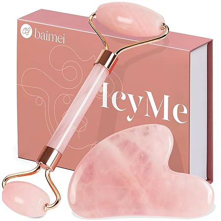 BAIMEI IcyMe Jade Roller & Gua Sha, Face Roller Redness Reducing Skin Care Tools, Self Care Pink ... | Amazon (US)
