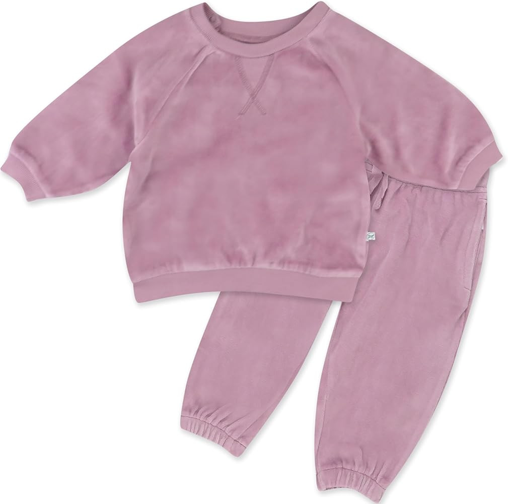 HONESTBABY Velour Pullover Hoodie and Zip Front Sweatshirt and Jogger Sweatpants Set | Amazon (US)