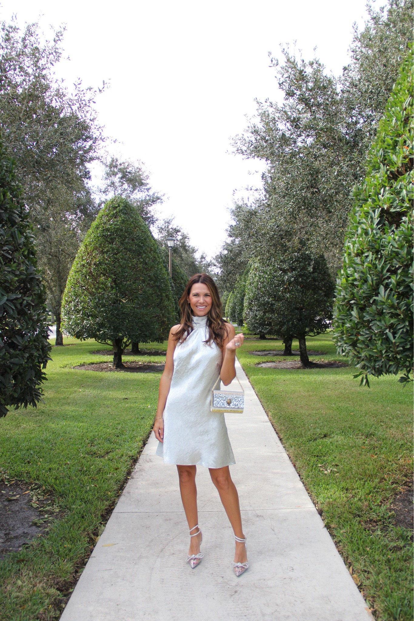 The prettiest silver open back halter dress, runs tts 

#LTKSeasonal #LTKParties #LTKHoliday