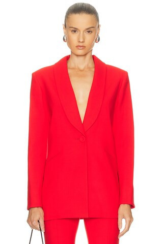 Carolina Herrera Single Breasted Blazer in Red | FWRD 