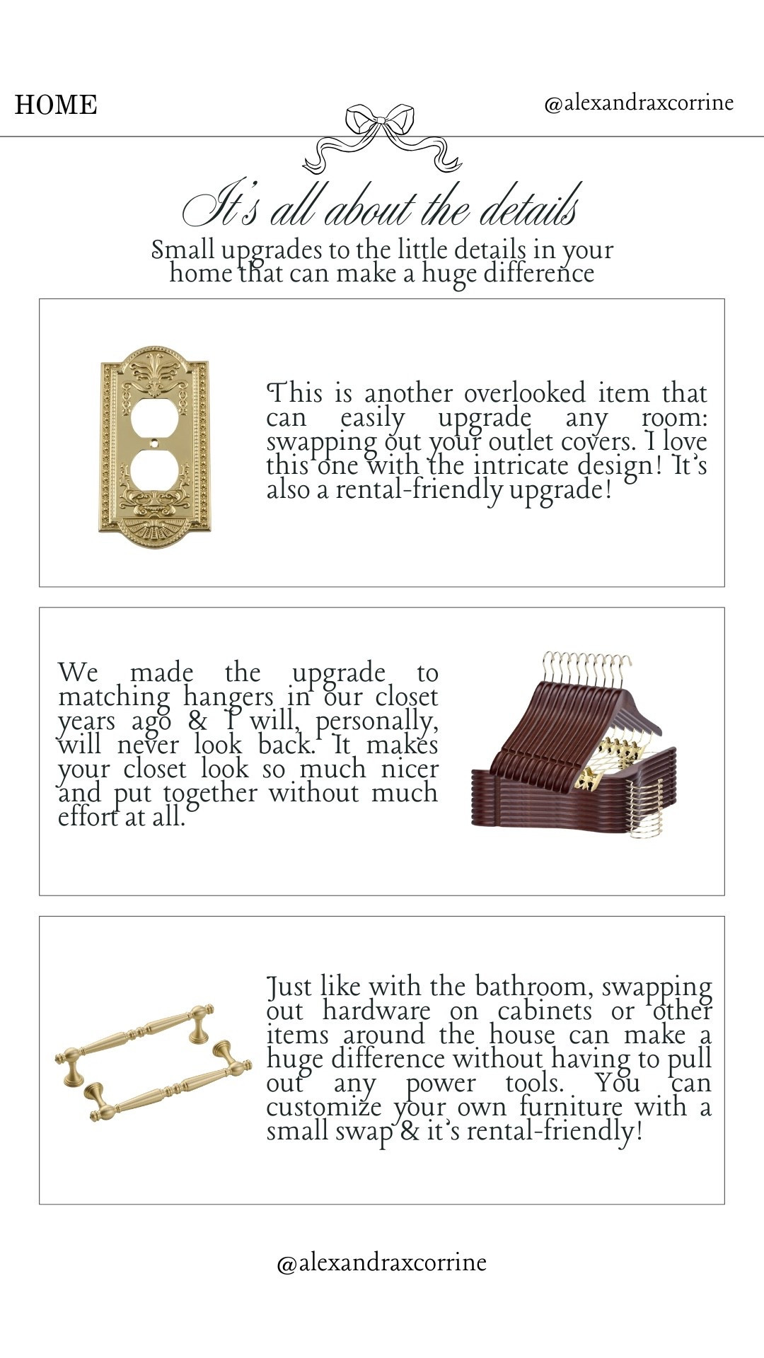 It’s all about the details 🗝️ Small upgraded to the little details in your home that can make a huge difference 🏡

Home decor, home details, little details, small home upgrades, amazon finds, amazon home, Ralph Lauren home decor aesthetic

#LTKHome