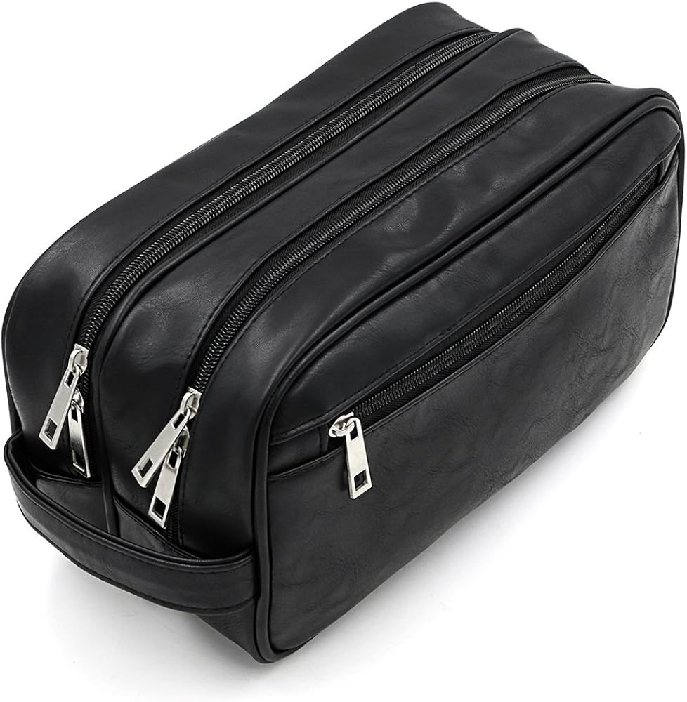 Sumnacon Toiletry Bags, Unisex PU Leather Waterproof Travel Toiletry Bag Organizer Perfect for Sh... | Amazon (US)