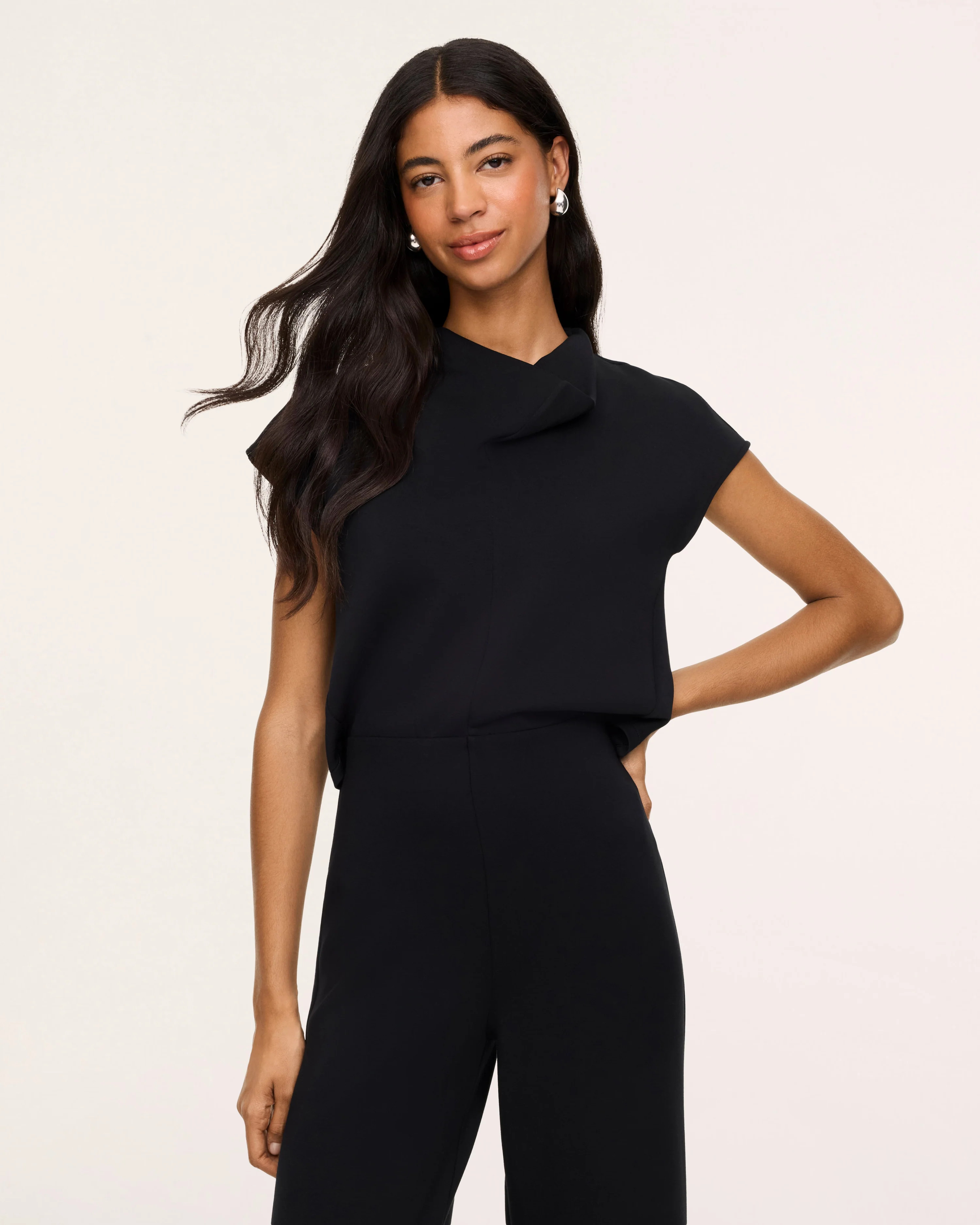 Draped Cowl Neck Jumpsuit | Spanx