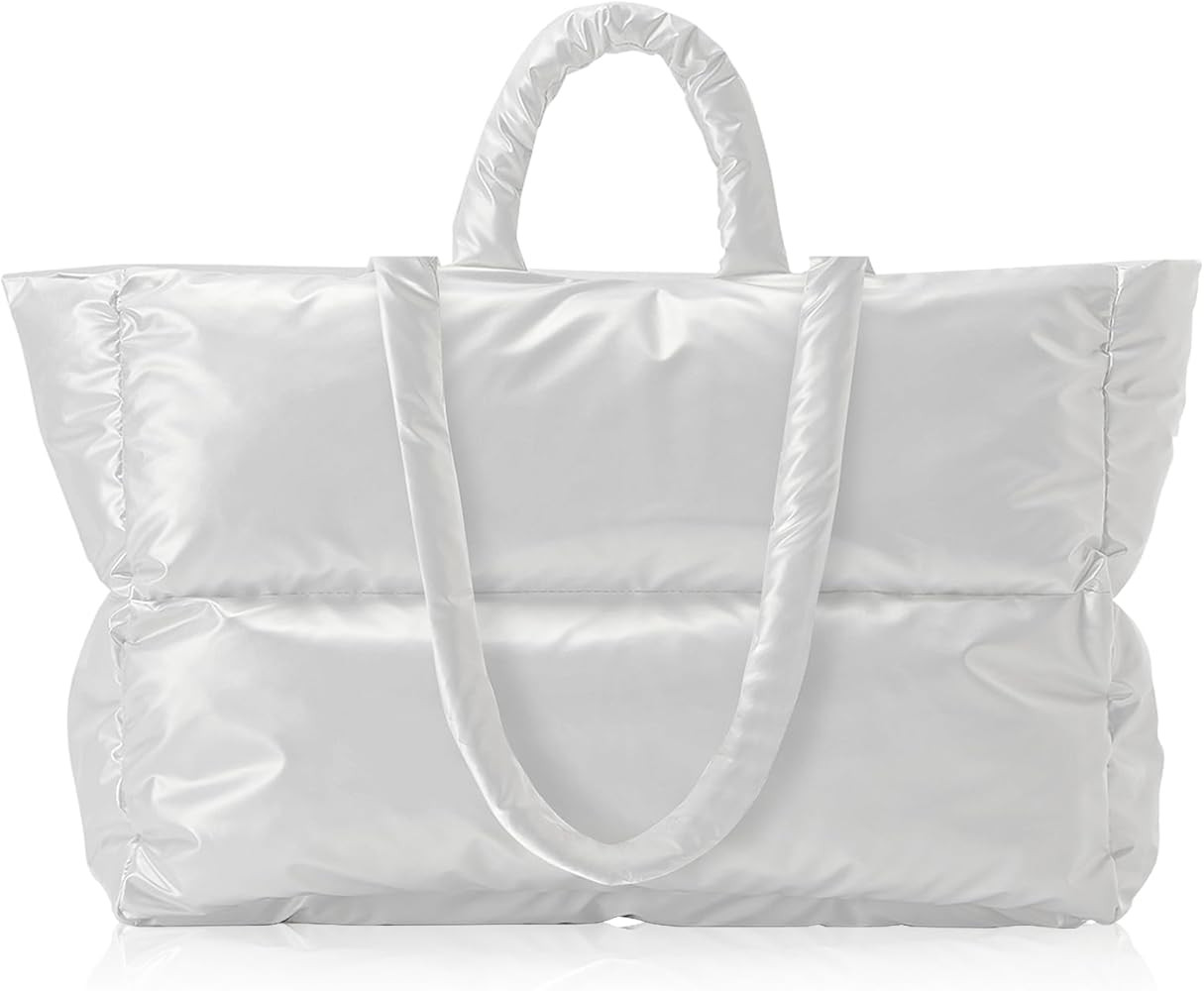 Erhuoxz Puffer Tote Bag for Women Large Quilted Puffy Tote Bag Shoulder Handbags Purse Soft Padde... | Amazon (US)