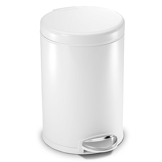simplehuman Round Step Can, 4.5L / 1.2 Gallon Compact Bathroom Trash Can, 150,000-Step Pedal, Lid... | Amazon (US)