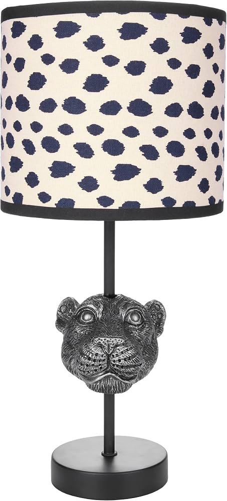 BRUBAKER Leopard Table or Bedside Table Lamp with Polyresin Base and Fabric Shade Height 40 cm Black Beige Polka Dots : Amazon.de: Lighting | Amazon (DE)