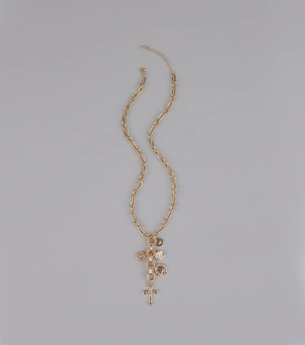 Extra Blessed Cross Charm Long Necklace | Windsor Stores
