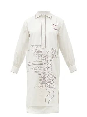 San Francisco-embroidered cotton pyjama shirt | Matches (UK)