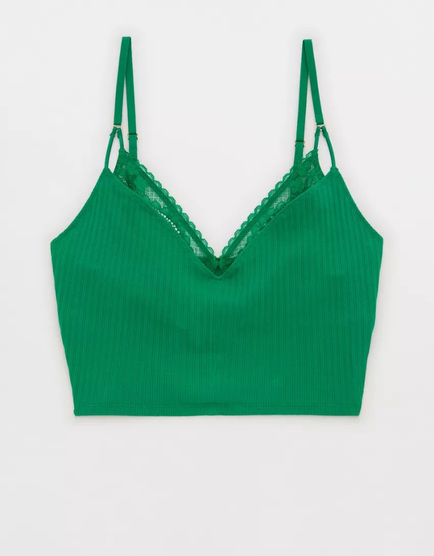 Aerie Ribbed Lace Bra Top | American Eagle Outfitters (US & CA)