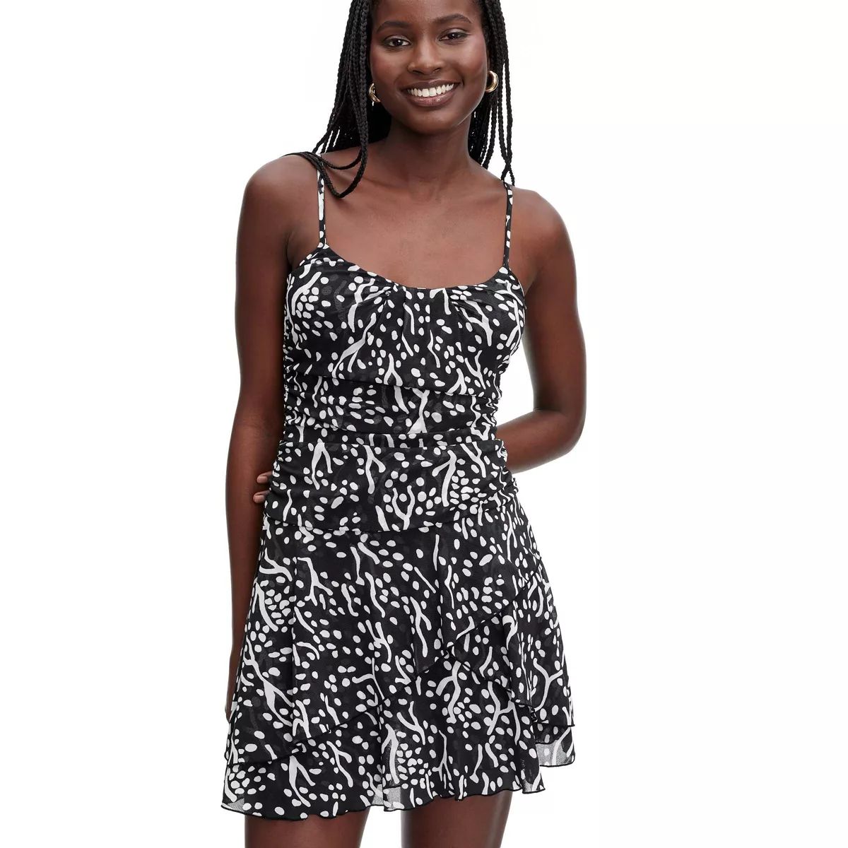 Women's Strappy Mesh Sea Spots Black Mini Dress - DVF for Target | Target
