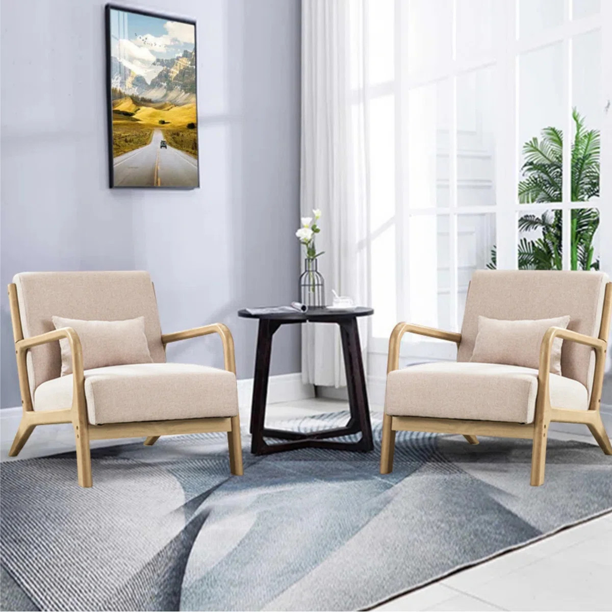 Bonnita 26" Wide Mid Century Upholstered Accent Chair with an Extra Pillow (Set of 2) | Wayfair North America