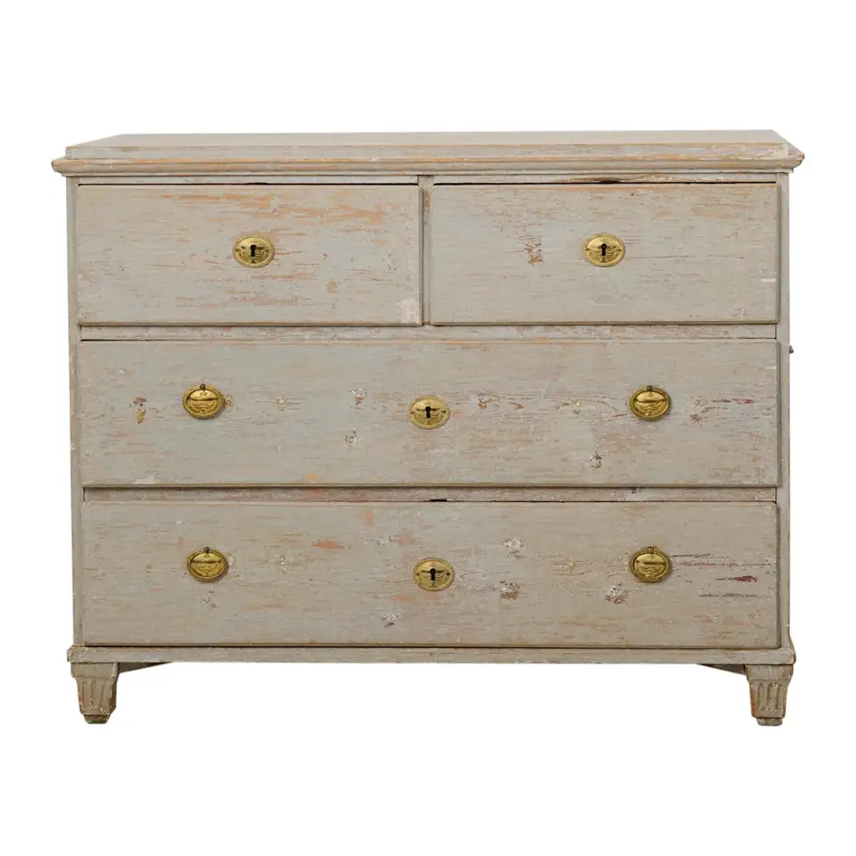 Antique Genuine Swedish Original Gustavian Period Handmade Chest of Drawers | 1stDibs