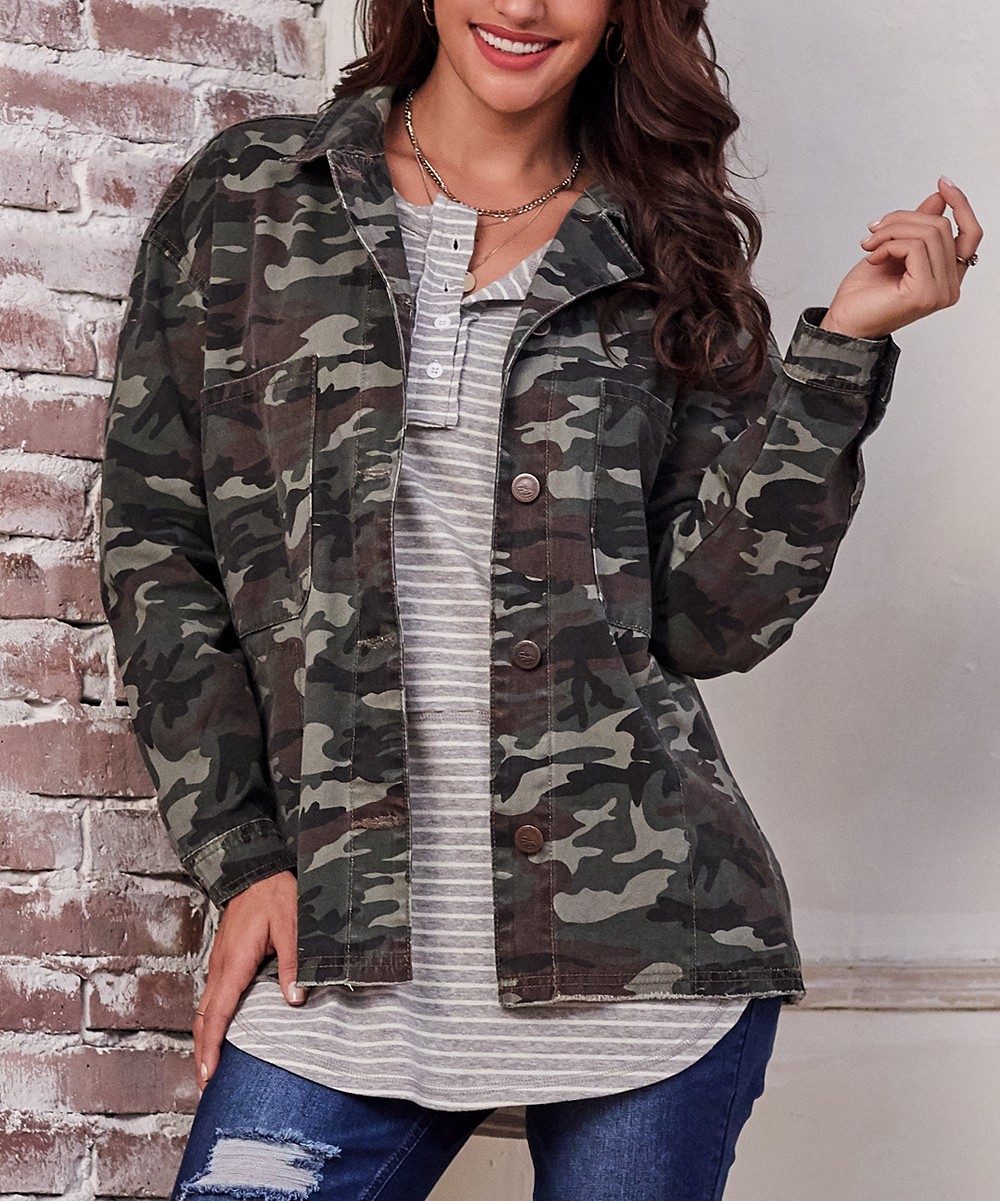 Camo Denim Jacket - Women & Plus | zulily