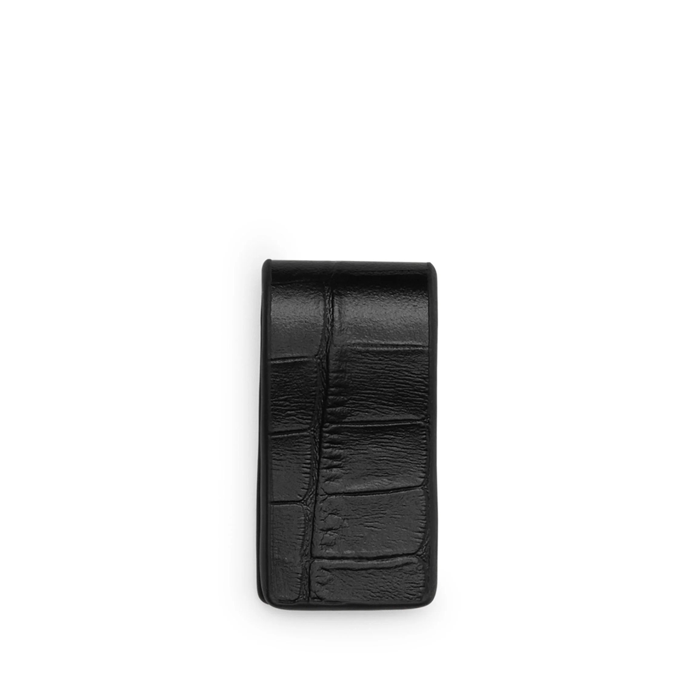 Leatherology magnetic bookmark in black croc