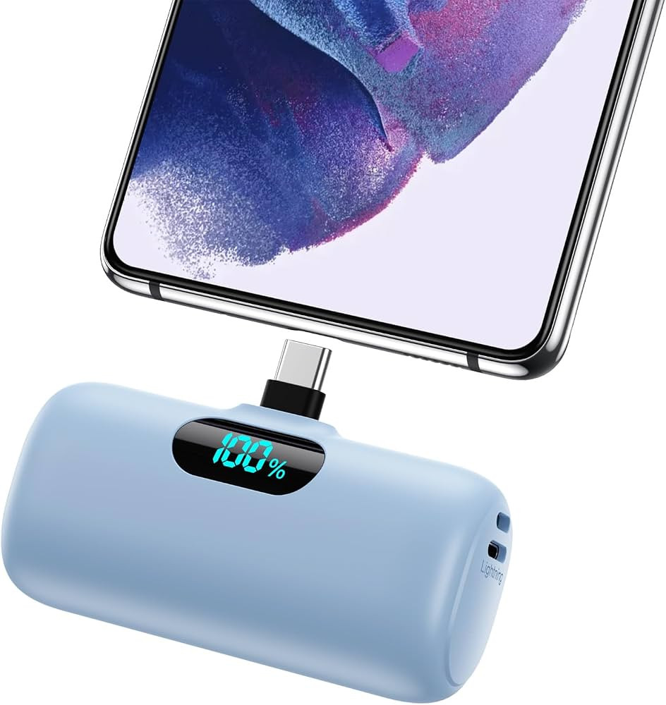 Mini Portable Charger 5000mAh Power Bank,15W PD USB C Cell Phone Portable Power, LCD Display Batt... | Amazon (US)
