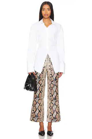 Loch Button Up Shirt in Macadamia | Revolve Clothing (Global)